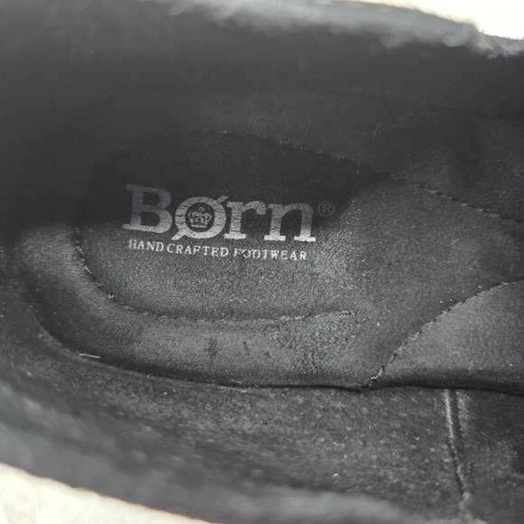 Born Ankle Boots 7.5 Black Leather Block Heel Western Rugged Comfort Shoe Bootie - Picture 11 of 11